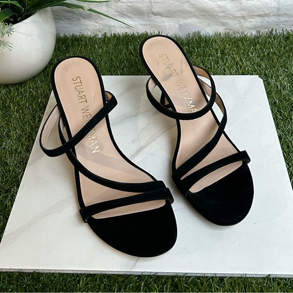 STUART WEITZMAN black suede leather sandals size 9 - Picture 6 of 15
